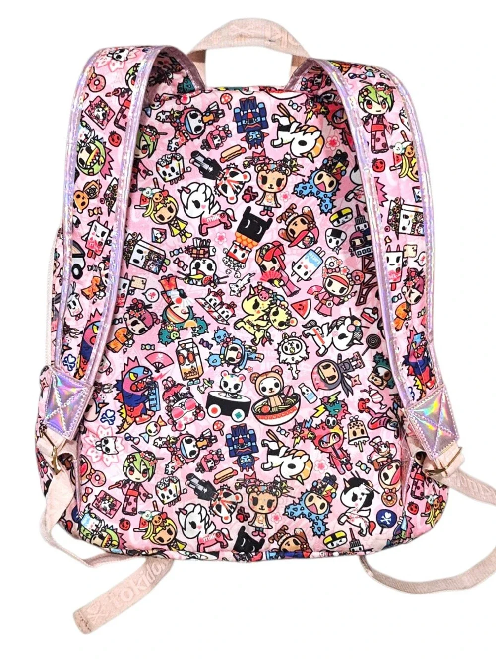 Tokidoki Toki Takeout Pink Backpack Rucksack Rare Print FLIPPED PULL